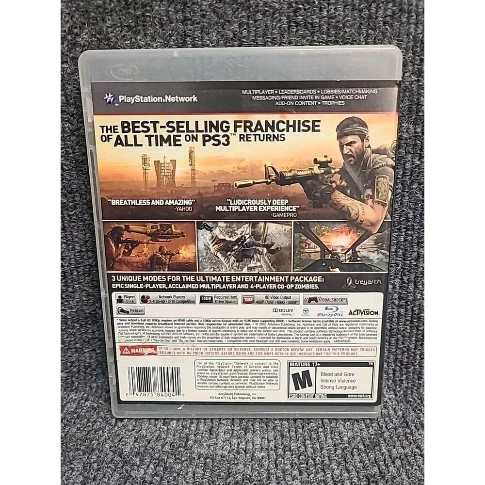 PS3 Call of Duty Black Ops Sony PlayStation 3 2010 W/ Manual Tested